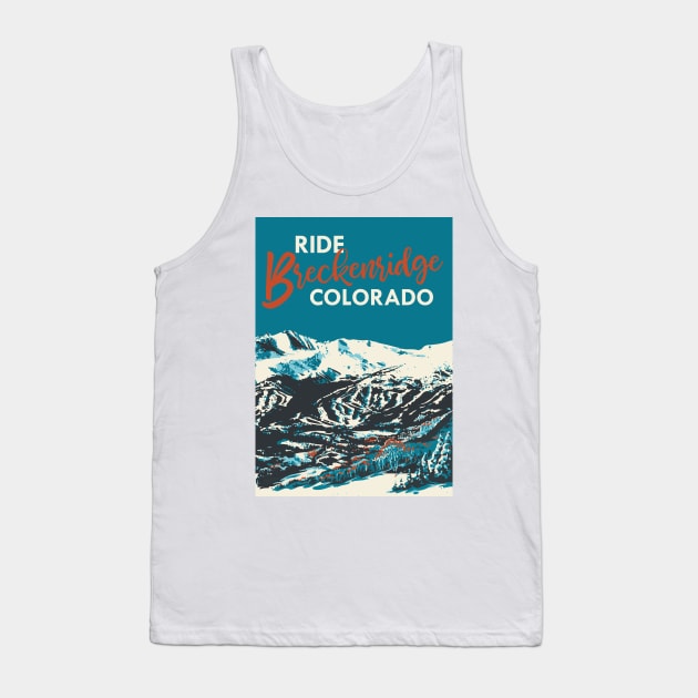 Breckenridge Vintage Snowboarding Poster Tank Top by ROEDERcraft